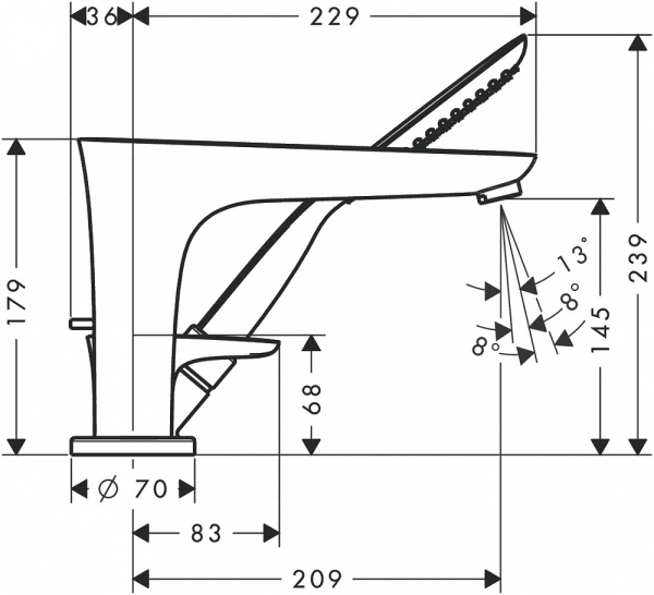 Смеситель для ванны Hansgrohe PuraVida 15432400