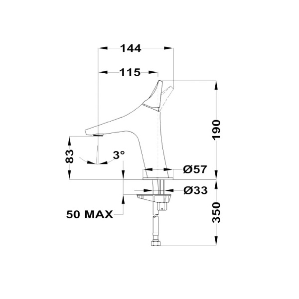 Смеситель для раковины Teka Sense 913460200 хром