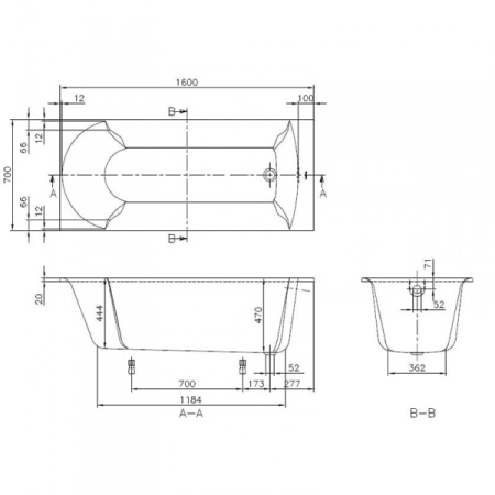 Квариловая ванна Villeroy&Boch Pavia 160x70 UBQ160PAV2V-01