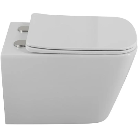 Унитаз подвесной BelBagno Due 2.0 BB7107CHR/SC безободковый, с сиденьем микролифт, белый