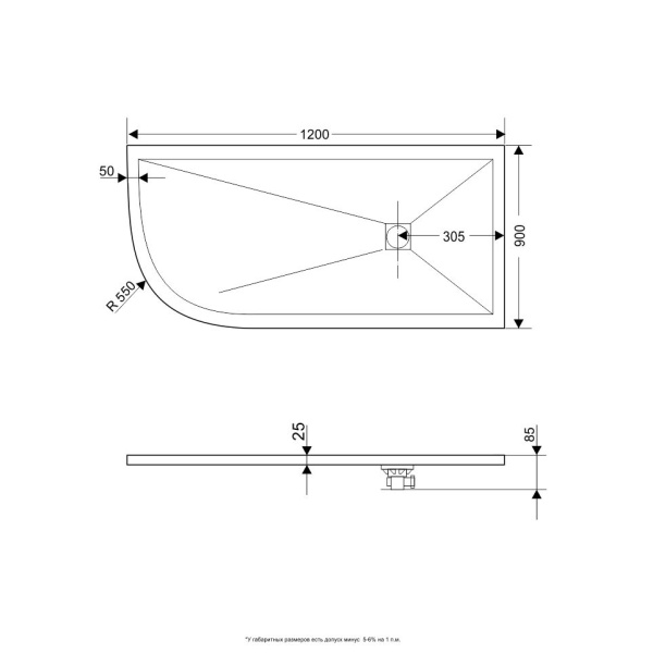 Душевой поддон  (120х90) RGW ST/AR-G 16154129-02R