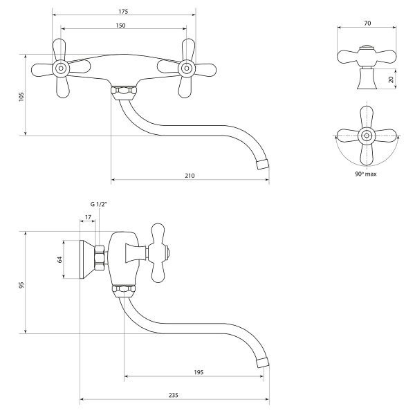 Смеситель для кухни Славен Прораб  О СЛ-ДВ-О24