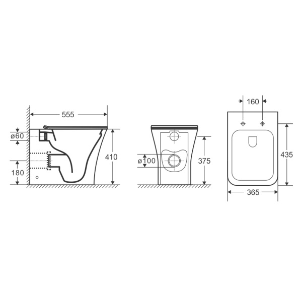 Унитаз приставной безободковый Cerutti Marmolada F CT8906