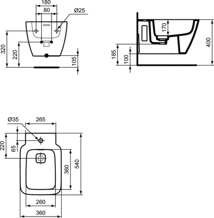 Биде подвесное Ideal Standard STRADA II T297101