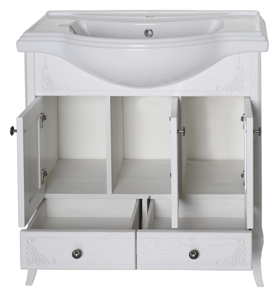 Тумба под раковину ASB-Woodline   Салерно 80  9696 (белый)