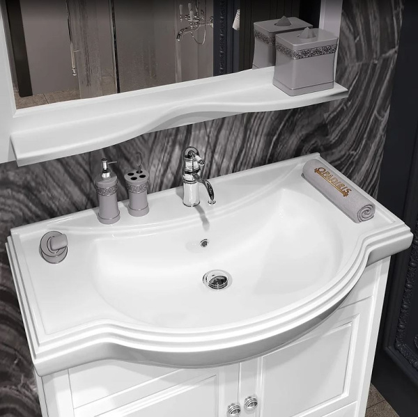 Тумба под раковину Opadiris Брунелла 80 00-00003631  белый матовый (без раковины)