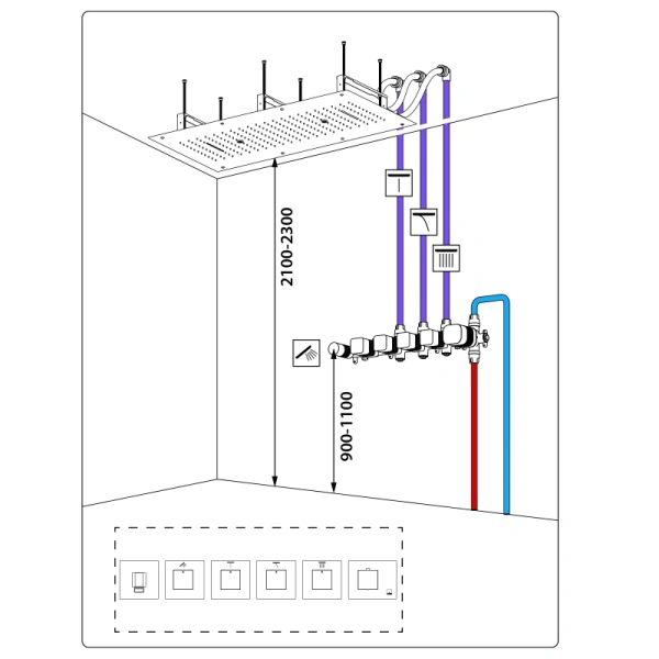 Душевая система встроенная с термостатом Timo Petruma черный SX-5329/03SM Душевая система встроенная с термостатом Timo Petruma черный SX-5329/03SM