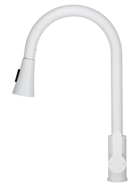 Смеситель для кухни с выдвижным изливом WONZON & WOGHAND, белый матовый WW-121E201L-MW Смеситель для кухни с выдвижным изливом WONZON & WOGHAND, белый матовый WW-121E201L-MW