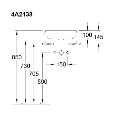 Раковина накладная (380х380 мм)Villeroy & Boch Collaro 4A2138R1 CeramicPlus