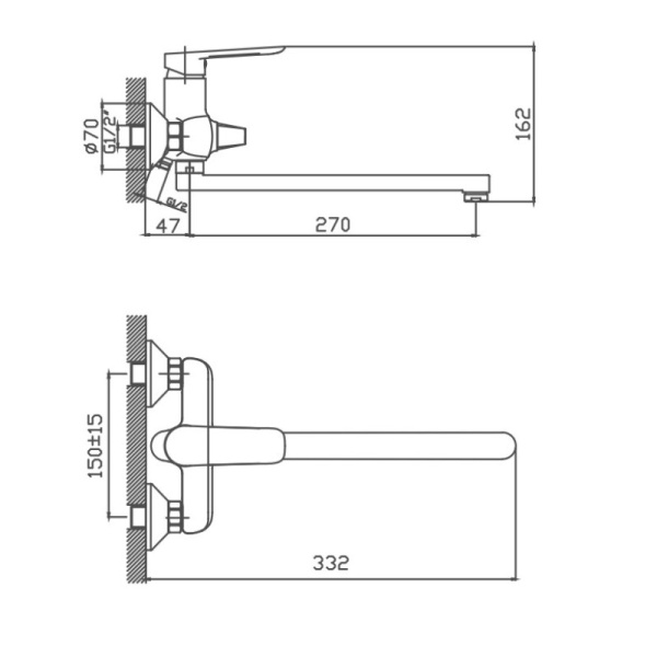 Смеситель для ванны Cron CN22521 Смеситель для ванны Cron CN22521