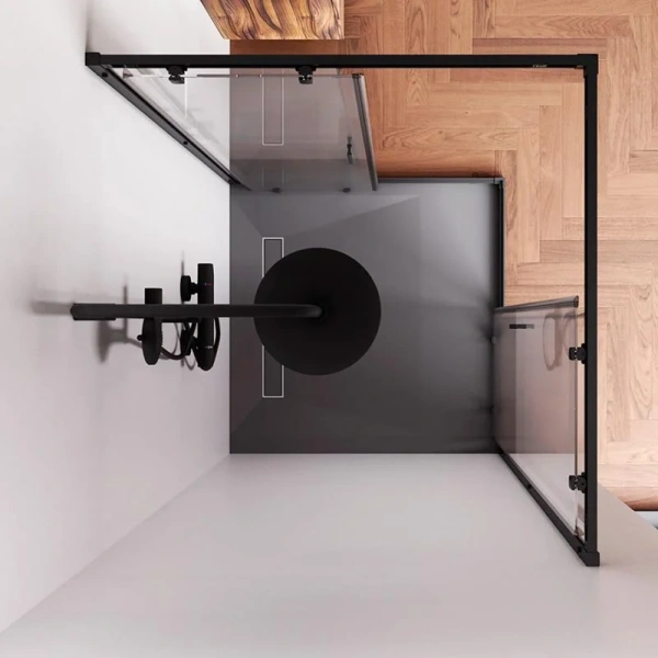 Душевой уголок (100х100) Am.Pm Gem W90G-403-100100-BT черный матовый