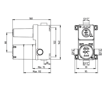 Скрытая часть для смесителя E.C.A. 102166201C1EX