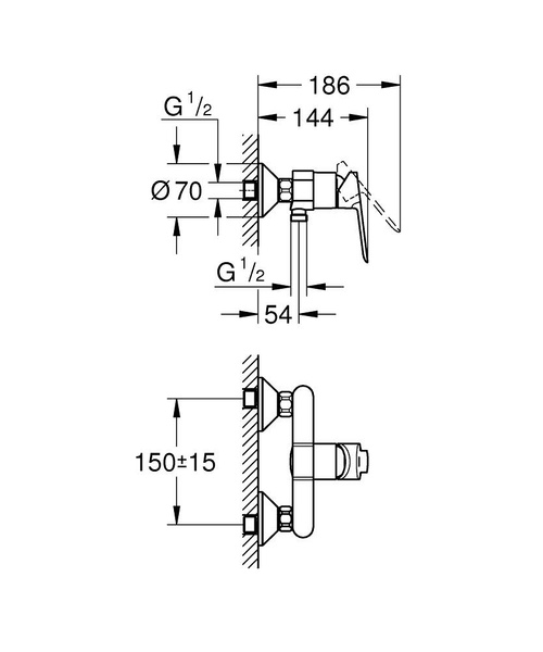 Смеситель для душа Grohe BauEdge 23636000 (23636000) хром