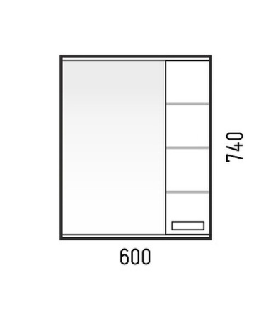 Зеркальный шкаф (60х74) Corozo Денвер 60 SD-00000533