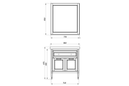 Зеркало (77х85)  ASB-Woodline Гранда 80 11481 (коричневый)