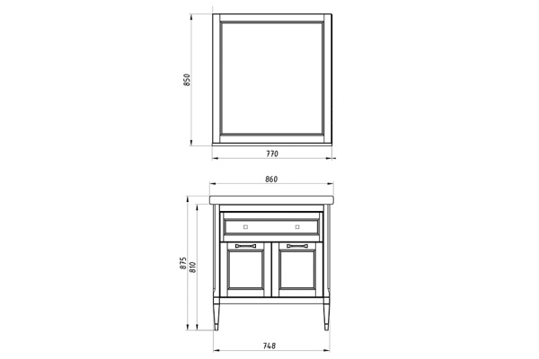 Зеркало (57х85)  ASB-Woodline Гранда 60 11483 (коричневый)