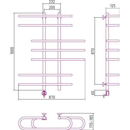 Полотенцесушитель электрический Сунержа Фурор 00-0515-1090