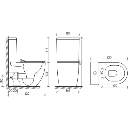 Чаша с сиденьем Ceramica Nova Metropol Rimless CN4001-BMB без бачка
