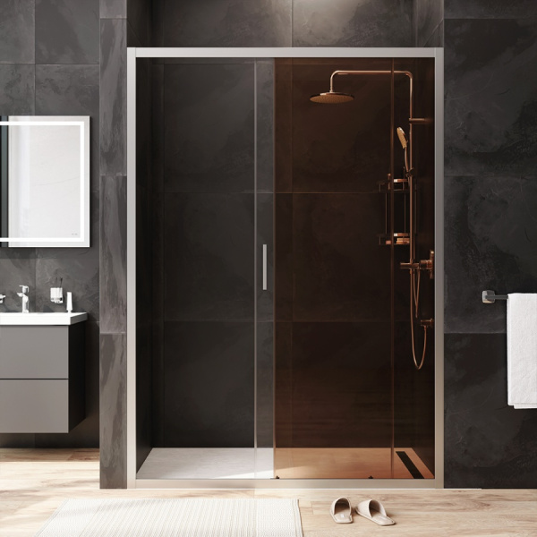 Душевая дверь (140х195) Am.Pm Gem Solo W90G-140-1-195MBr