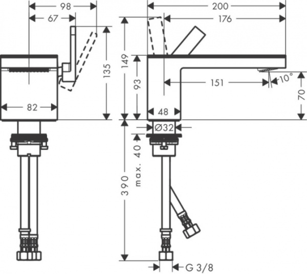 Смеситель для раковины высокий Axor MyEdition 47012000