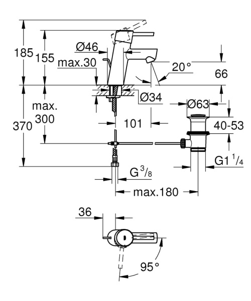 Смеситель для раковины Grohe Concetto 23380 10E (2338010E) хром