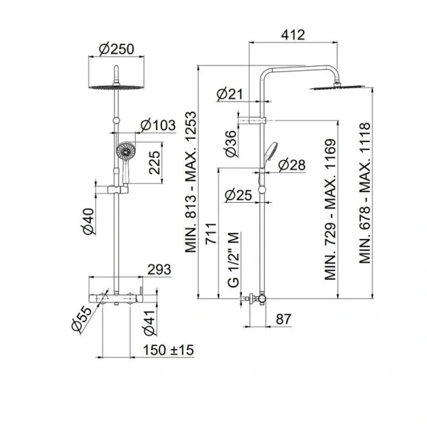 Душевая система  Kerama Marazzi Nota 8236KM.21.018 хром