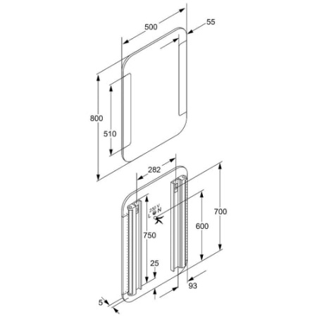 Зеркало с подсветкой Kludi Plus 49SP243