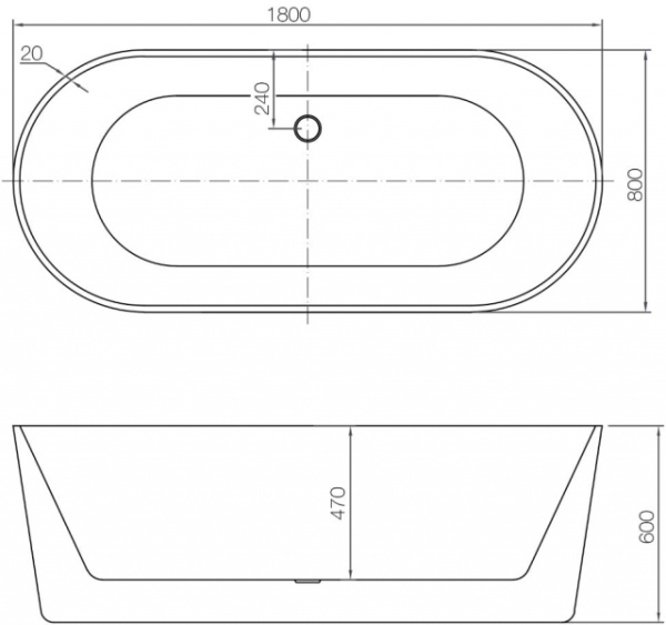 Ванна акриловая NT BATHROOM Lago Maggiore NT07