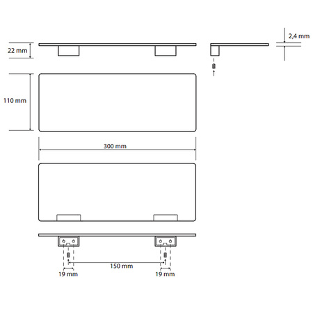 Металлическая полочка Bemeta Organic 157102371