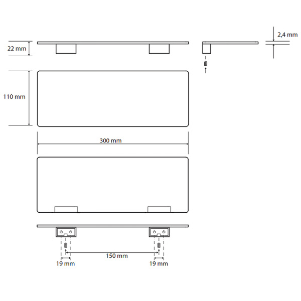 Металлическая полочка Bemeta Organic 157102371