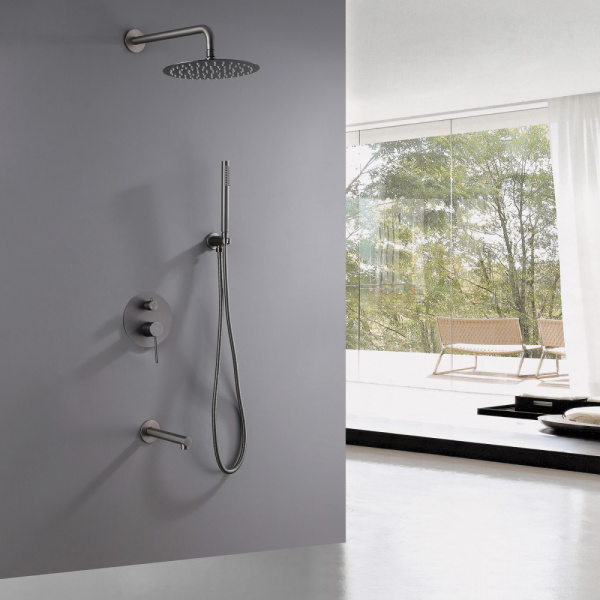 Душевой комплект ABBER Emotion AF8817NG скрытого монтажа с изливом, никель