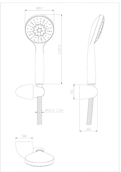 Душевой набор Damixa Eclipse 914540000 Душевой набор Damixa Eclipse 914540000