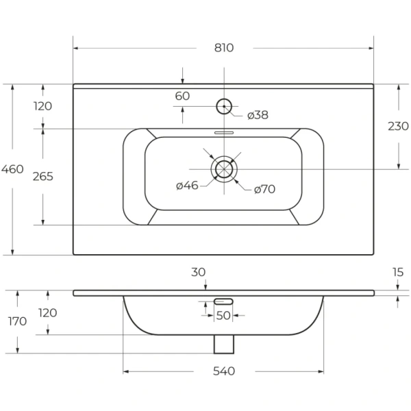 Керамическая раковина CEZARES CZR-8095-80