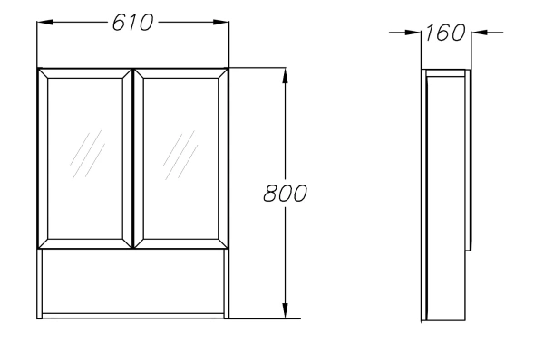 Зеркальный шкаф Opadiris Фреш 61 00-00002128  белый/белый