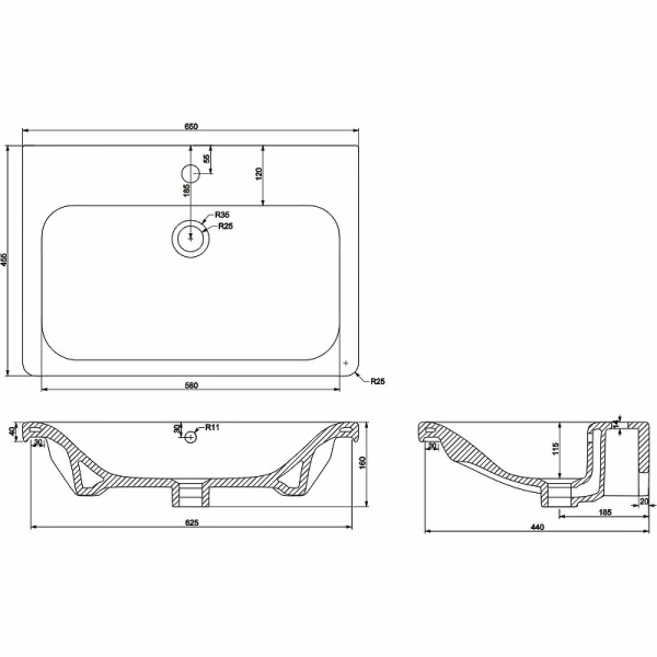 Раковина (65х46,5) Misty Soft 13065-KL