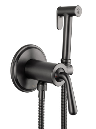 Смеситель с гигиеническим душем встраиваемый WONZON & WOGHAND STEAM, темный графит WW-88829008-BGM