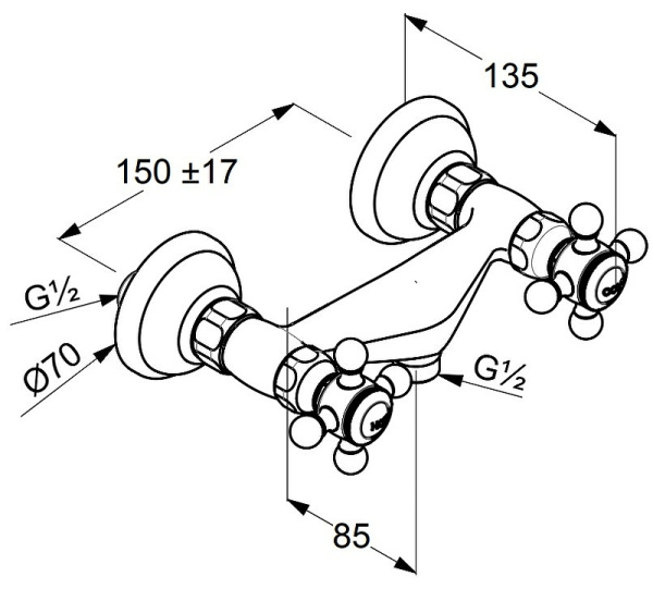 Смеситель для душа Kludi Adlon/1926 516104520