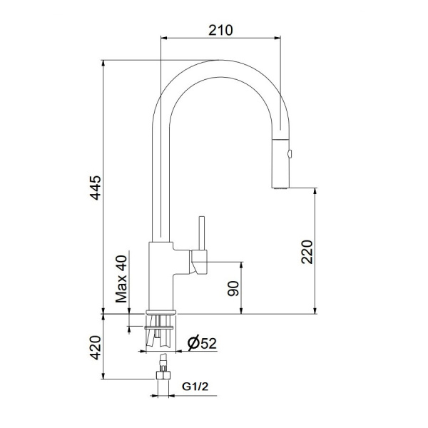Смеситель для кухни Webert Doha DH940302560, черный Смеситель для кухни Webert Doha DH940302560, черный