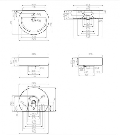 Раковина Della Globus DE311156001