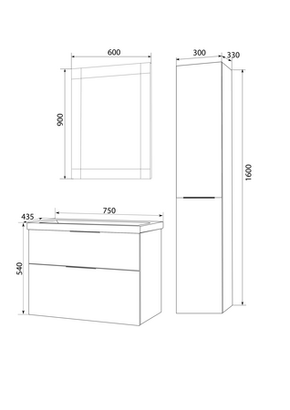 Тумба с раковиной Marka One Idalgo 75П У72785