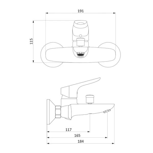 Смеситель для ванны Damixa Jupiter 771000201