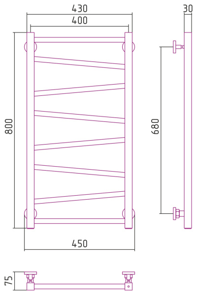 Полотенцесушитель Водяной Сунержа Сирокко (80х40) Хром 00-0253-8040 Полотенцесушитель Водяной Сунержа Сирокко (80х40) Хром 00-0253-8040