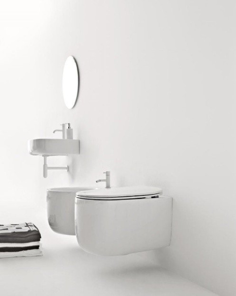 Унитаз подвесной безободковый Tornado Kerasan Nolita 531501 белый глянец, без сиденья