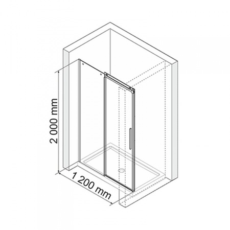 Душевая дверь (120х200) WasserKRAFT Alme 15R05