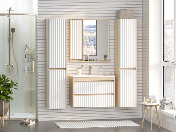 Зеркальный шкаф (78х80) Brevita Balaton 80 правый BAL-04080-03-01П