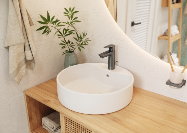 Смеситель для раковины без донного клапана CoolStart Hansgrohe Talis E 71714340 шлифованный черный хром