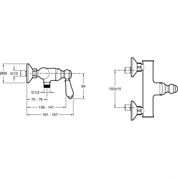 Смеситель для душа Jacob Delafon Louise E24362-CP