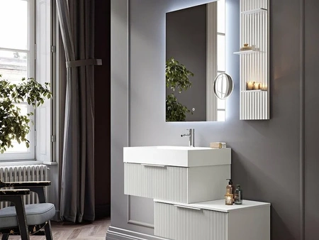 Тумба под раковину Cezares PREMIUM 55436 Plisse Bianco opaco
