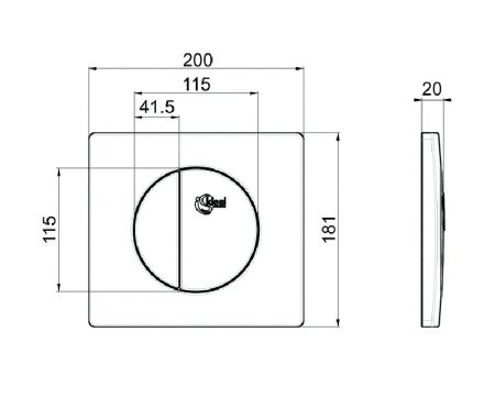 Кнопка для инсталляции Ideal Standard W3091AA двойная