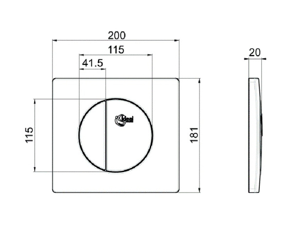 Кнопка для инсталляции Ideal Standard W3091AA двойная